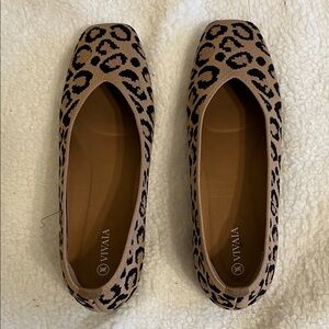 Vivaia Leopard Print Women's Flats - Tan and Black